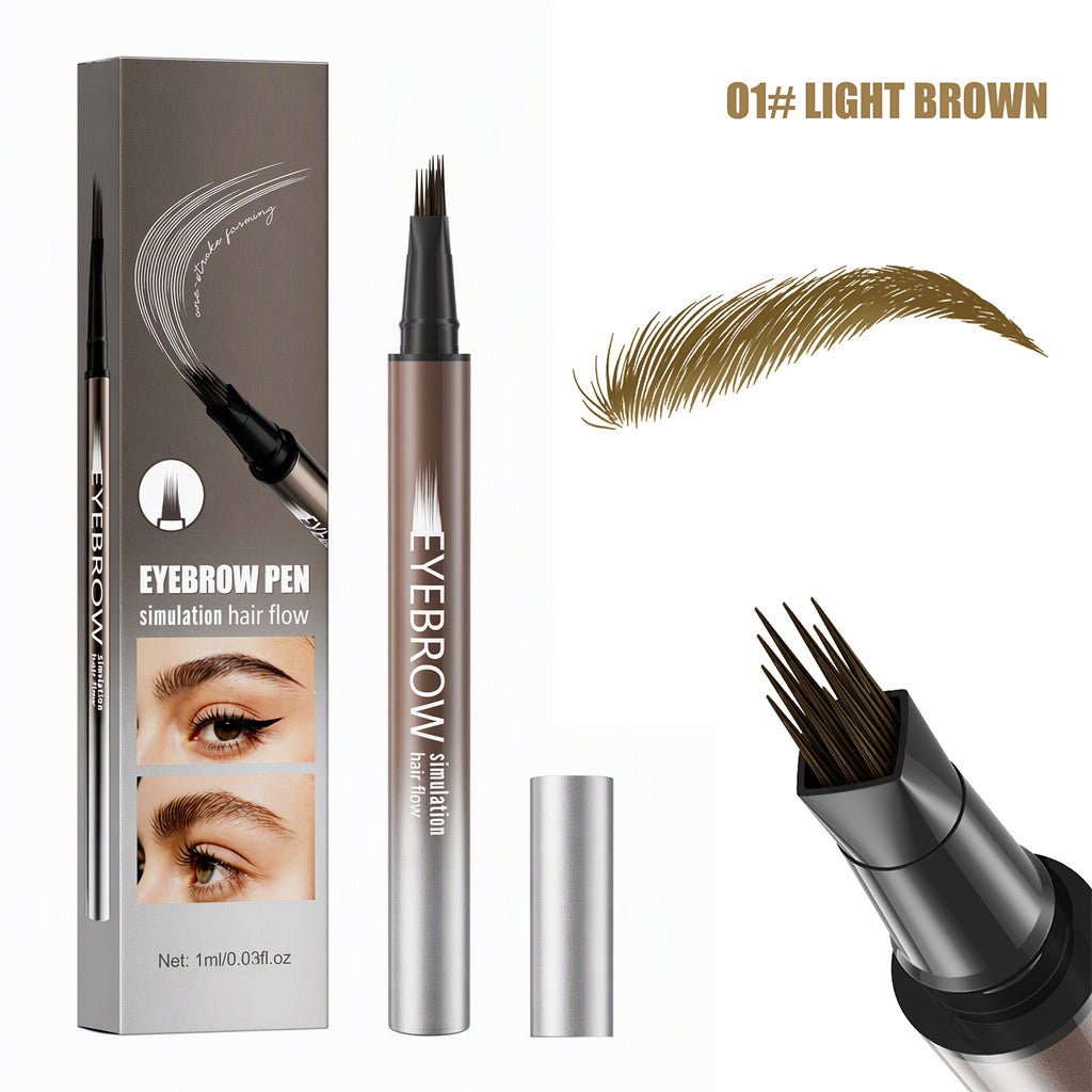 Stylo flytende brynspenn med 4 spisser, microblading-effekt