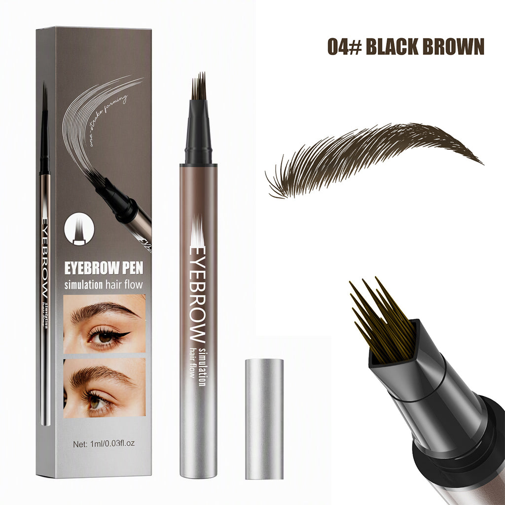 Stylo flytende brynspenn med 4 spisser, microblading-effekt