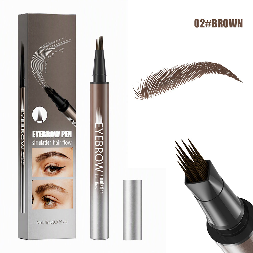 Stylo flytende brynspenn med 4 spisser, microblading-effekt