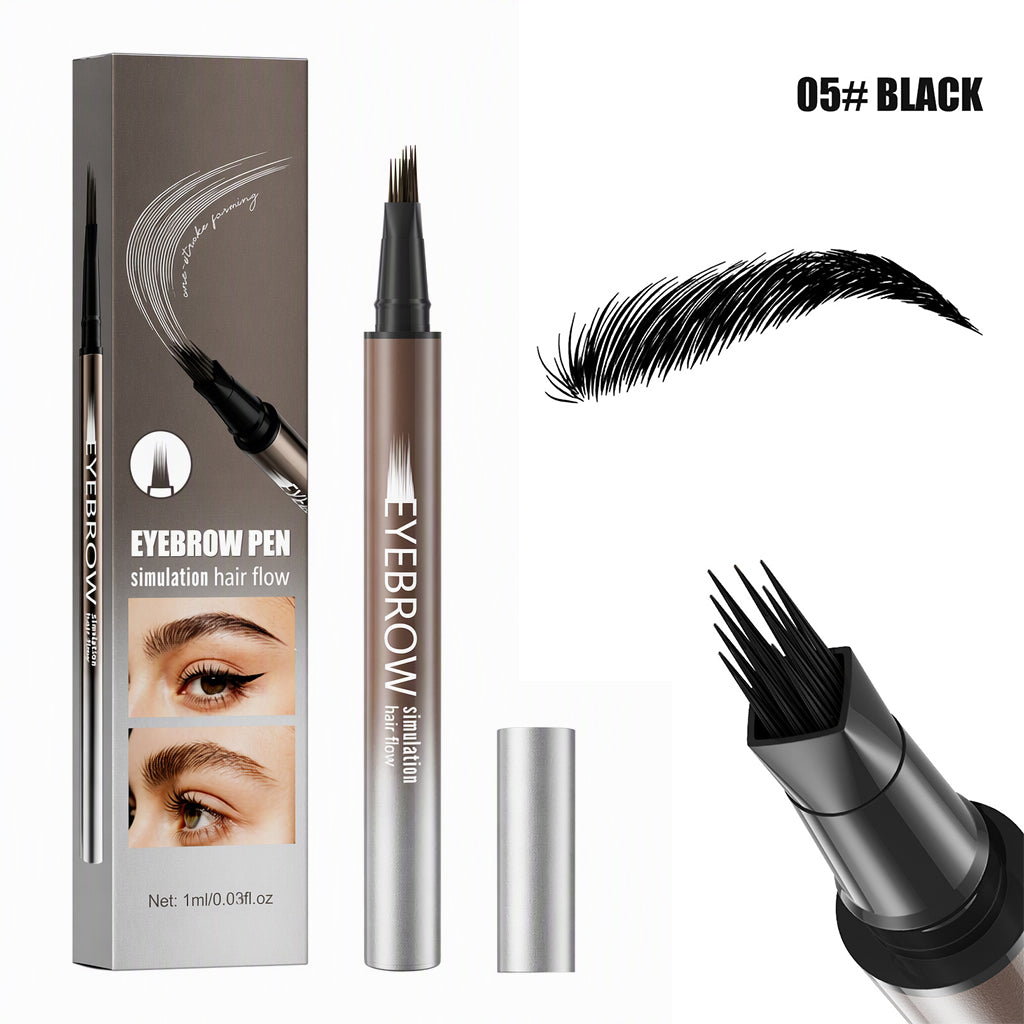 Stylo flytende brynspenn med 4 spisser, microblading-effekt