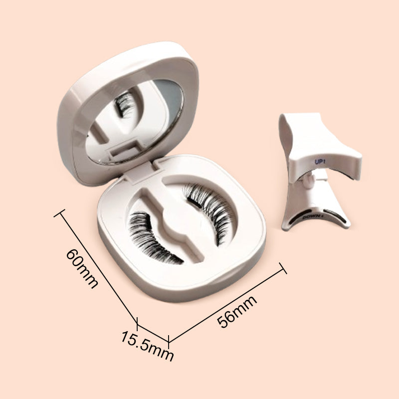 Sett med gjenbrukbare magnetiske vipper i naturlig stil med etui