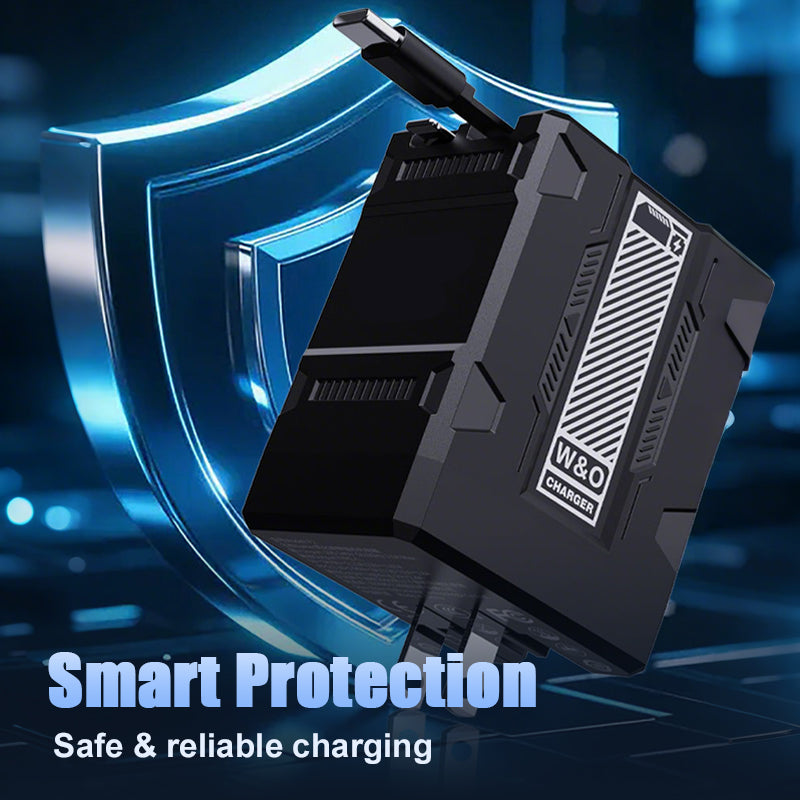 Chargeur de batterie rapide rétractable à 2 ports