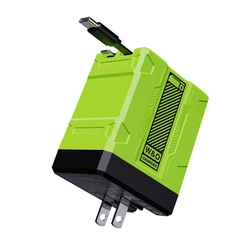 Chargeur de batterie rapide rétractable à 2 ports