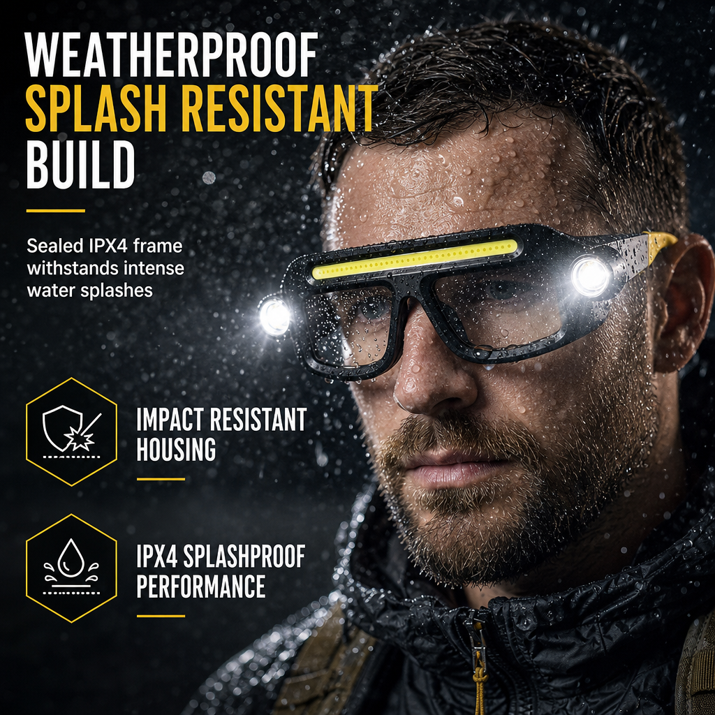 Lampe LED rechargeable par USB à clipser sur des lunettes, double faisceau