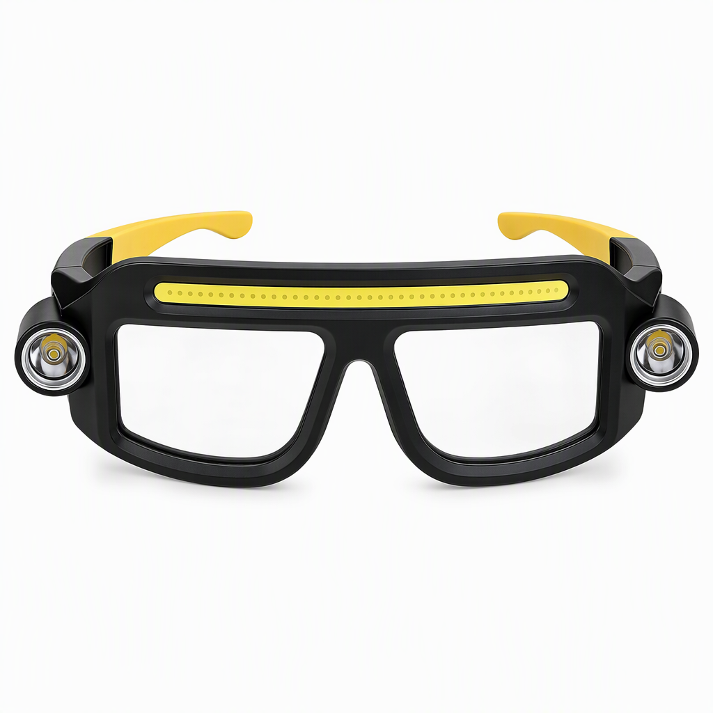 Lampe LED rechargeable par USB à clipser sur des lunettes, double faisceau