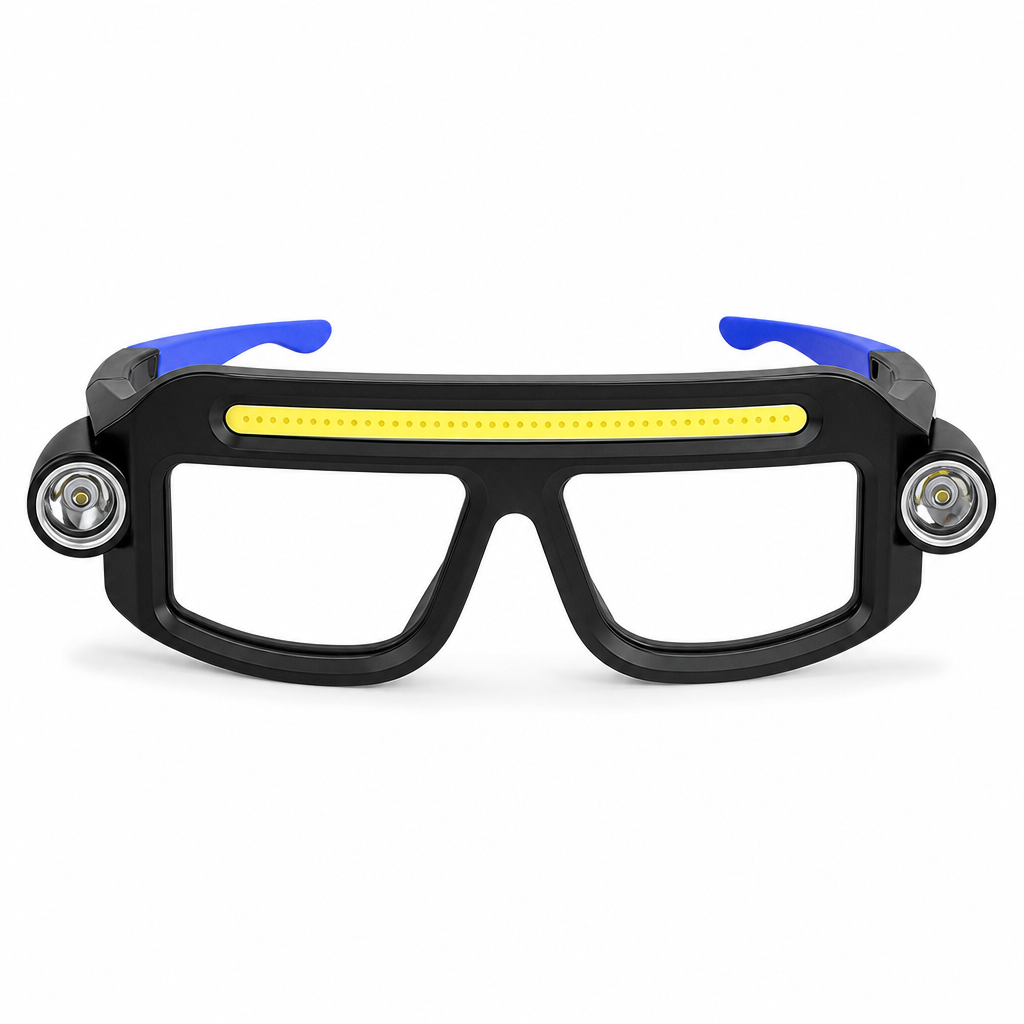 Lampe LED rechargeable par USB à clipser sur des lunettes, double faisceau