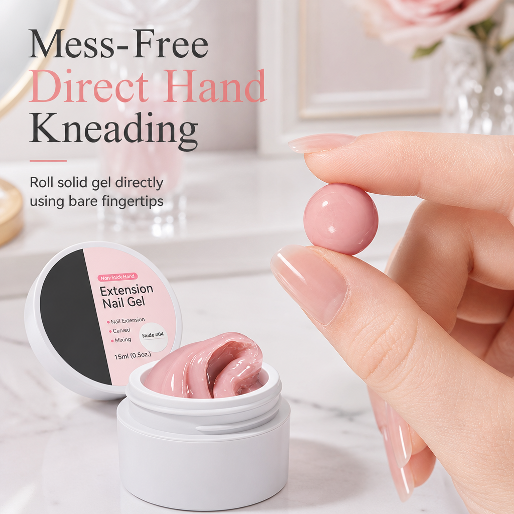 Gel moldeable sólido no pegajoso para la extensión de uñas