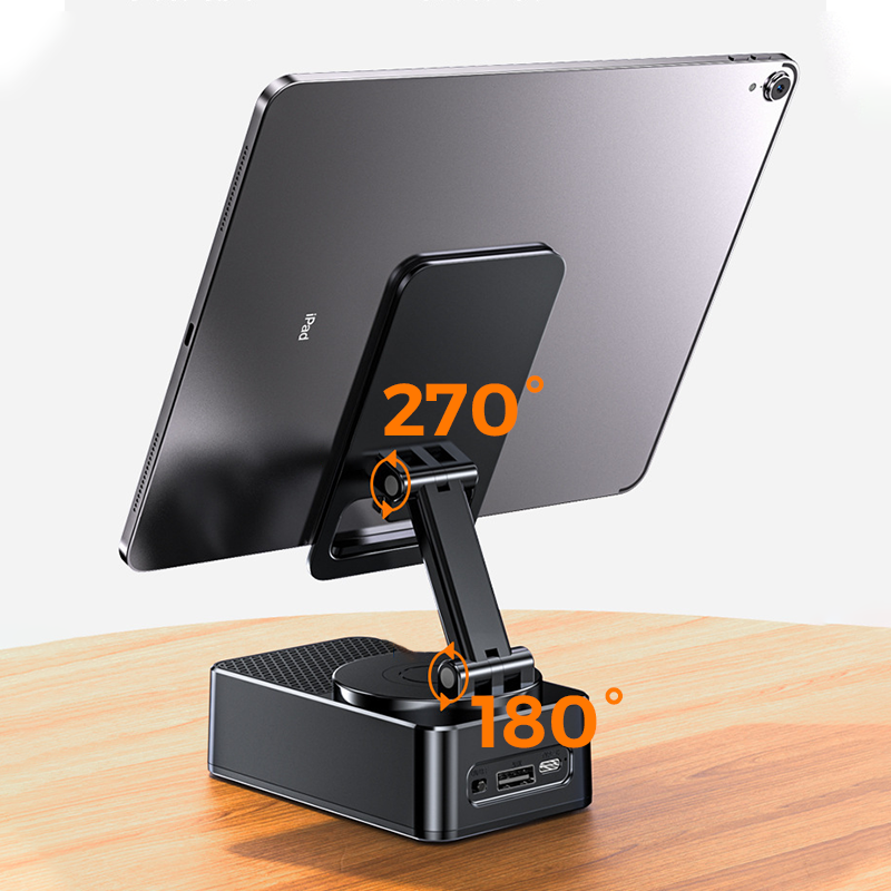 3-i-1 smarttelefonholder med Bluetooth 5.3-høyttaler og powerbank