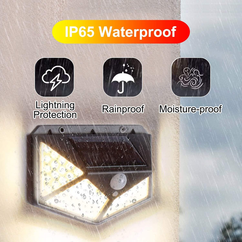 Focus solar LED d'exterior amb detector de moviment, 140 LED, IP65