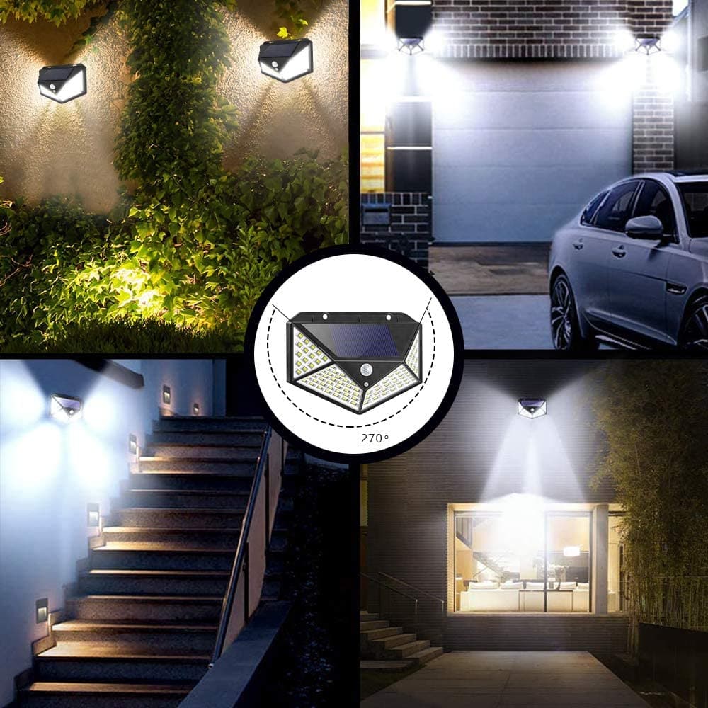 Spot solaire LED d'extérieur avec détecteur de mouvement, 140 LED, IP65