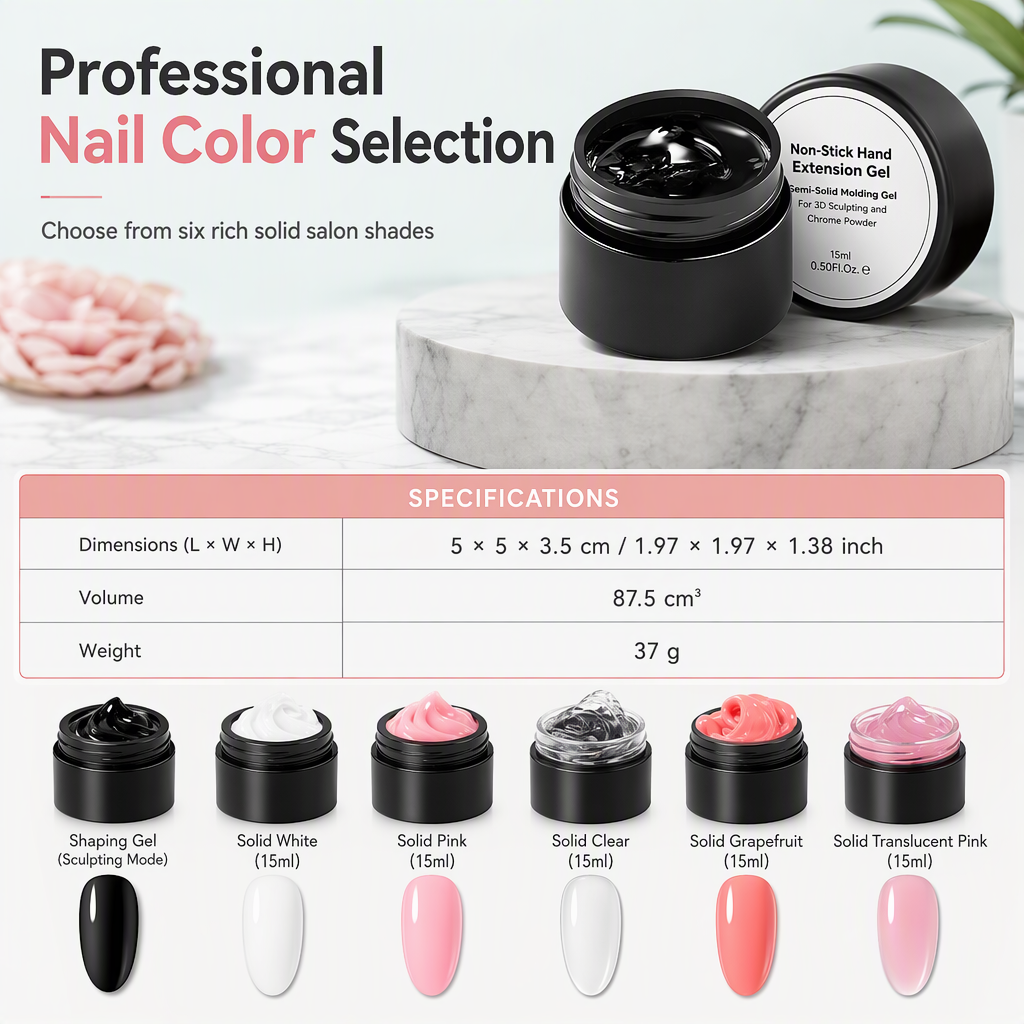 Gel semisólido 3D para nail art 15 ml – decoraciones para modelar
