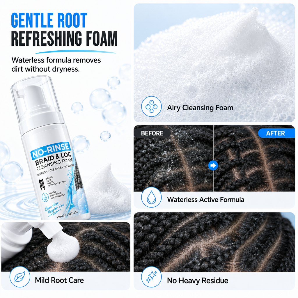 Mousse nettoyante sans rinçage pour tresses et dreadlocks – 100 ml