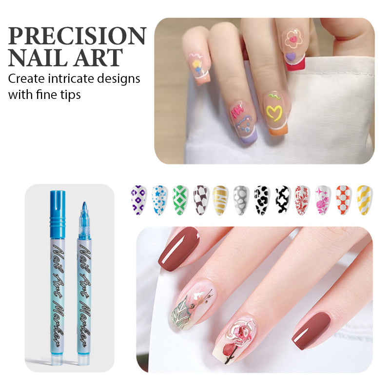 Set de 12 rotuladores acrílicos para nail art