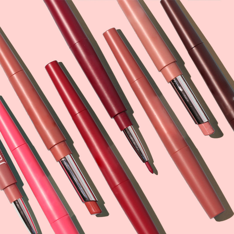 💄 Rossetto 2 in 1 con punta a goccia per contorno e riempimento labbra | 12 colori