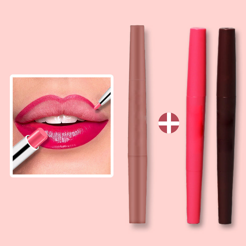 💄 Rossetto 2 in 1 con punta a goccia per contorno e riempimento labbra | 12 colori