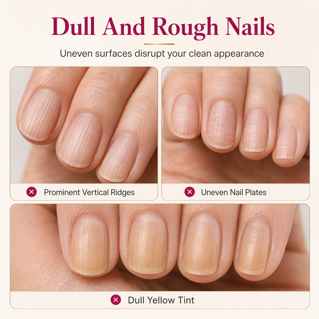 Esmalte de uñas nivelador rosa nude de 12 ml para uñas irregulares, acabado brillante