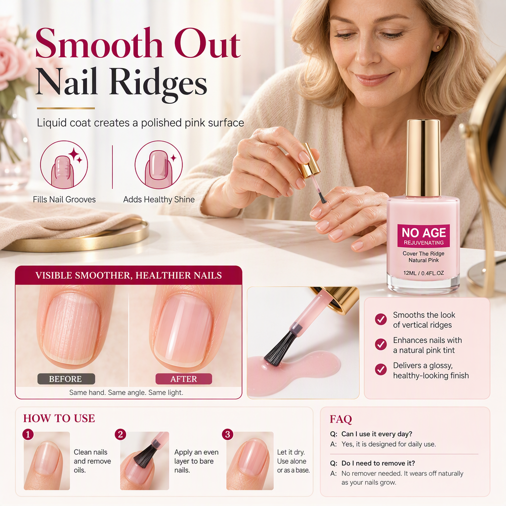 Esmalte de uñas nivelador rosa nude de 12 ml para uñas irregulares, acabado brillante
