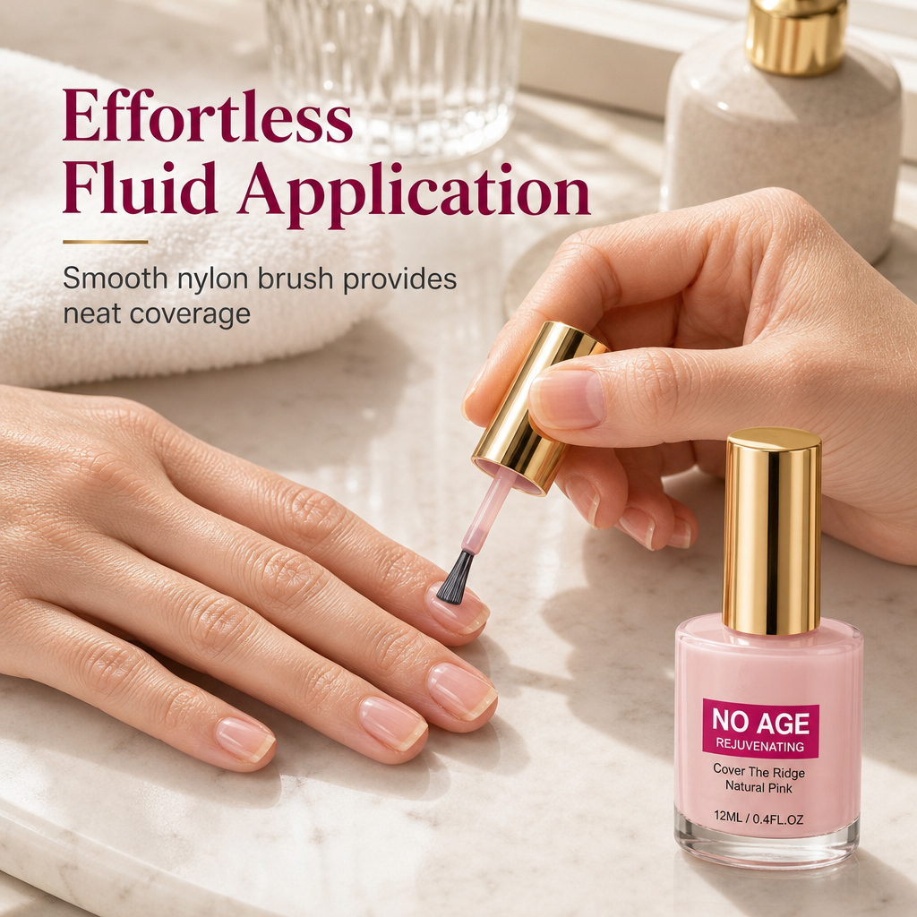 Esmalte de uñas nivelador rosa nude de 12 ml para uñas irregulares, acabado brillante