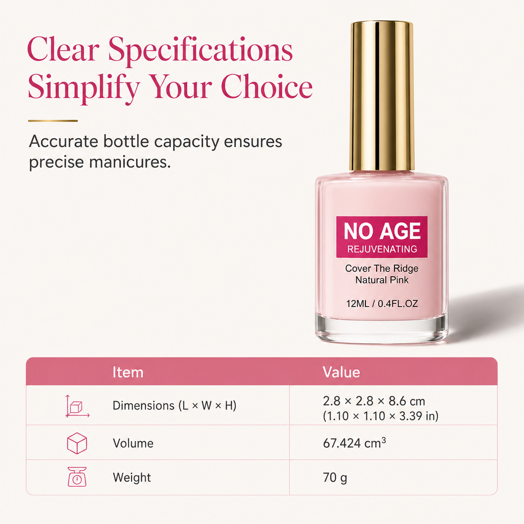 Smalto levigante rosa nude 12 ml per unghie irregolari, finitura lucida
