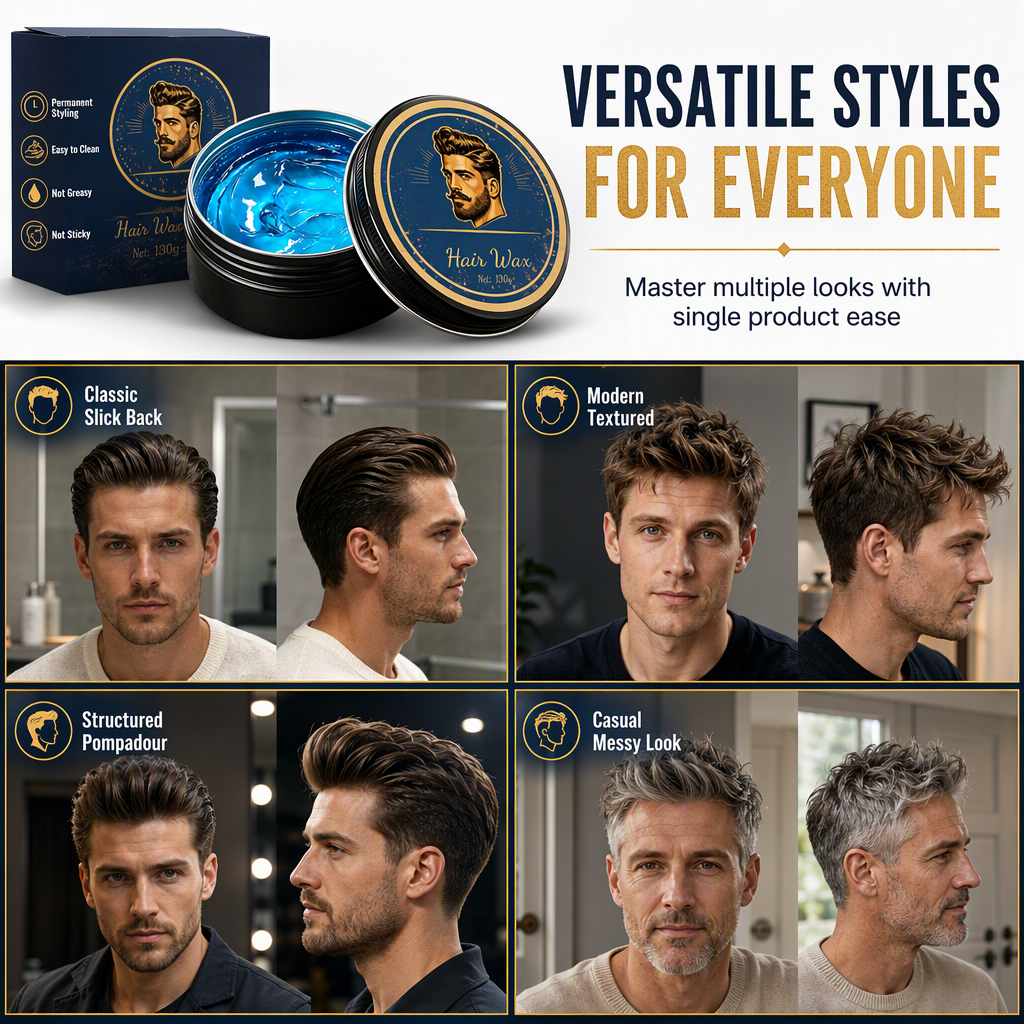Pommade coiffante pour homme tenue forte 130 g