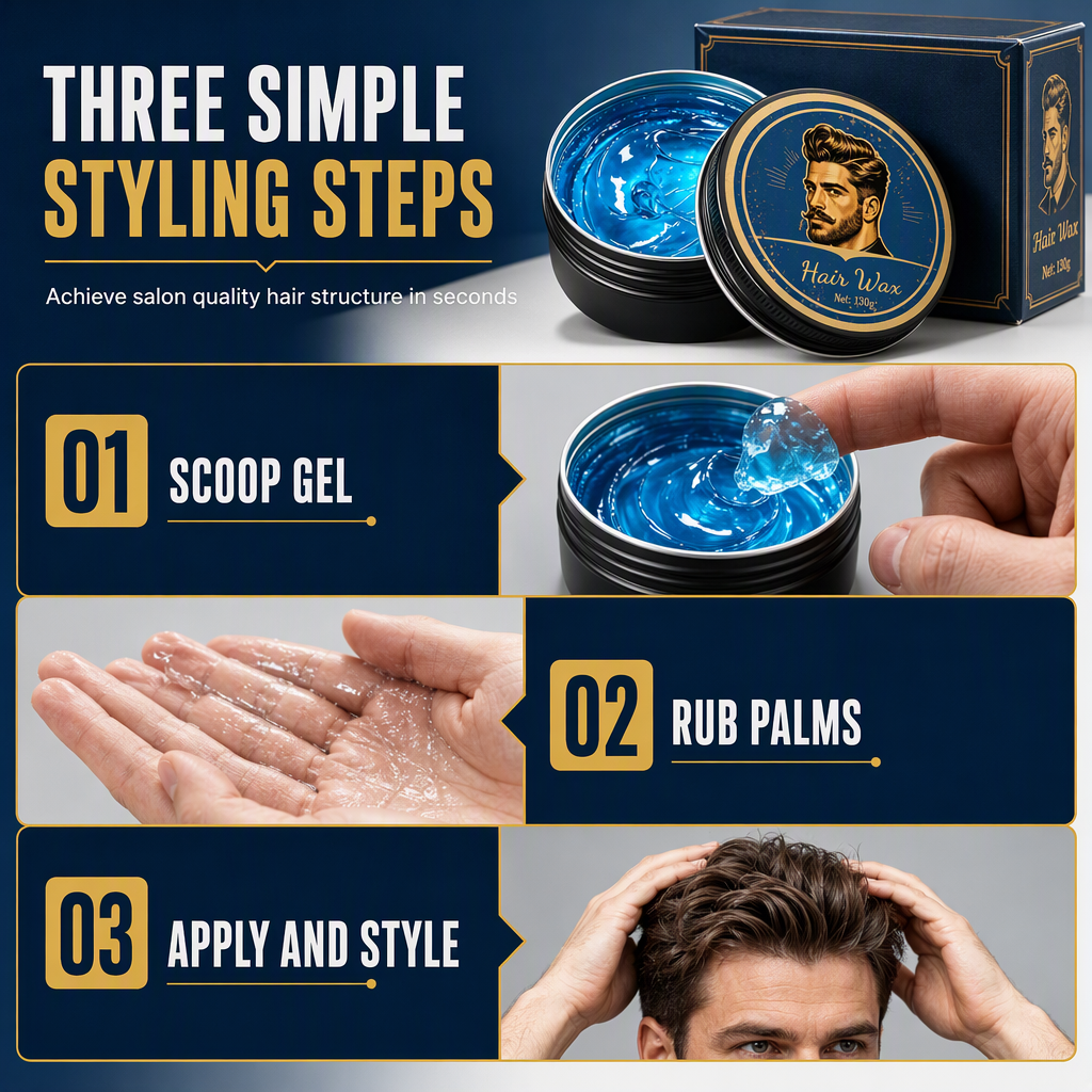 Pommade coiffante pour homme tenue forte 130 g