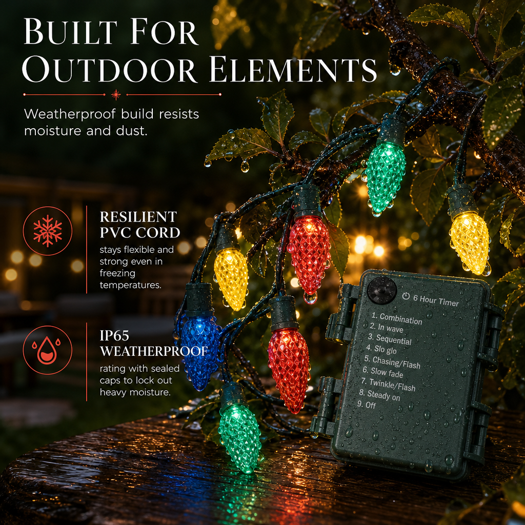 Guirnalda de luces LED fresas 5 o 10 m, 8 modos