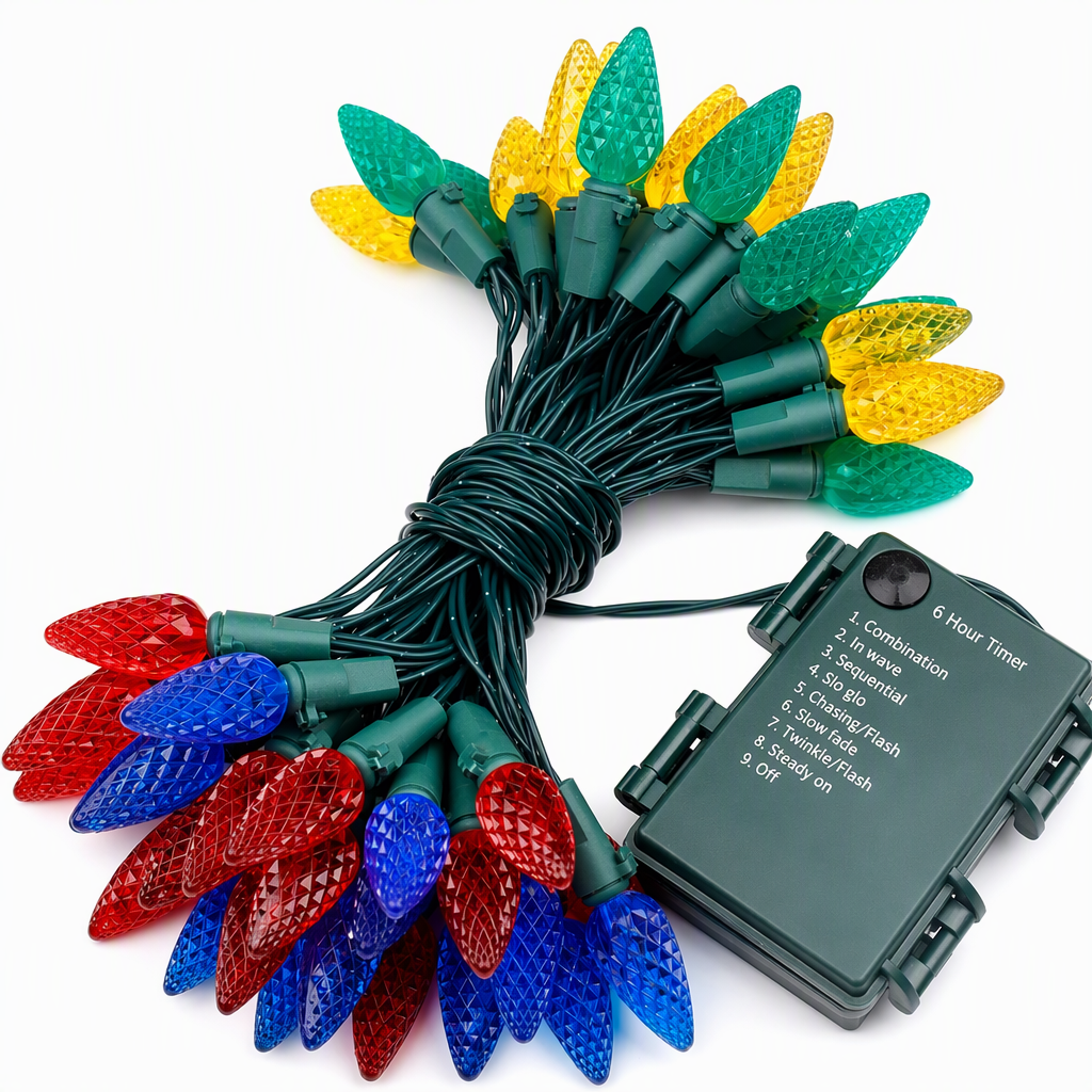 Guirnalda de luces LED fresas 5 o 10 m, 8 modos