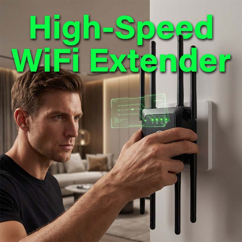 Ripetitore Wi-Fi con 8 antenne per la casa, 300M e 1200M