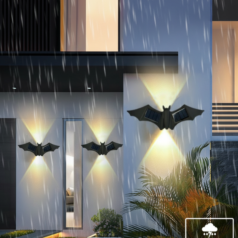 Aplique solar LED de mariposa o murciélago IP65