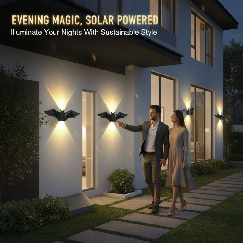 Aplique solar LED de mariposa o murciélago IP65
