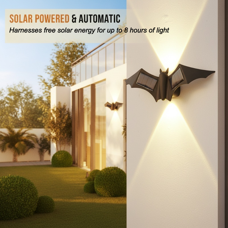 Aplique solar LED de mariposa o murciélago IP65