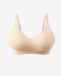 Sujetador tipo top push-up sin costuras y transpirable con escote en V para mujer, con dos almohadillas moldeadoras extraíbles