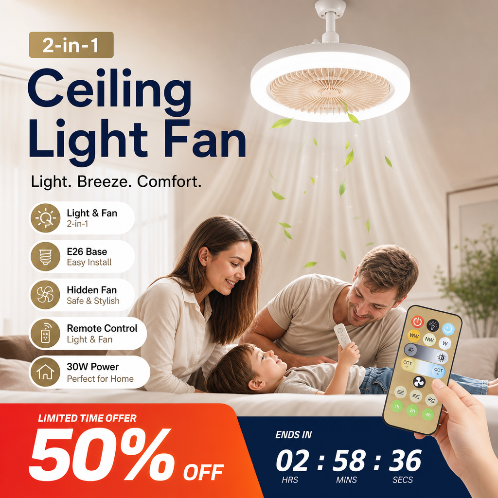 Ventall de sostre LED amb telecomandament