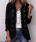 Zaira | Chaqueta de canalé negro intenso con volantes